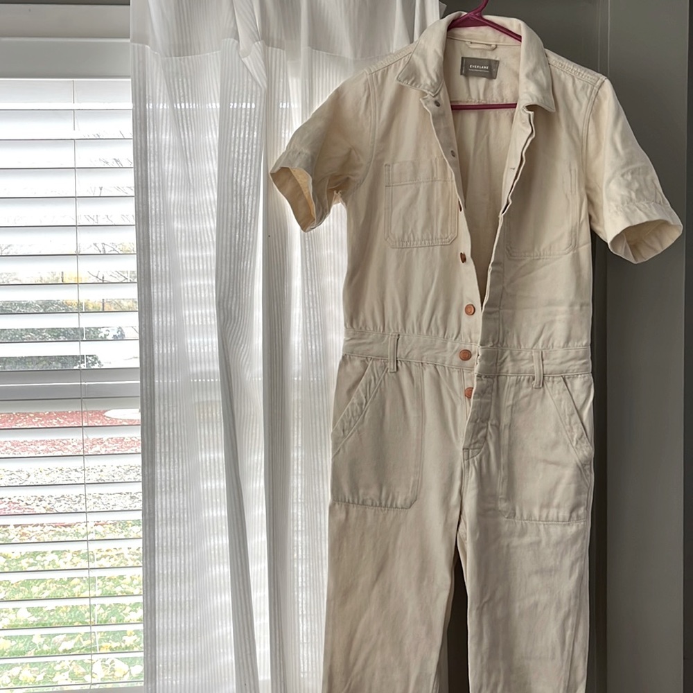Beige Everlane super soft sold out coveralls